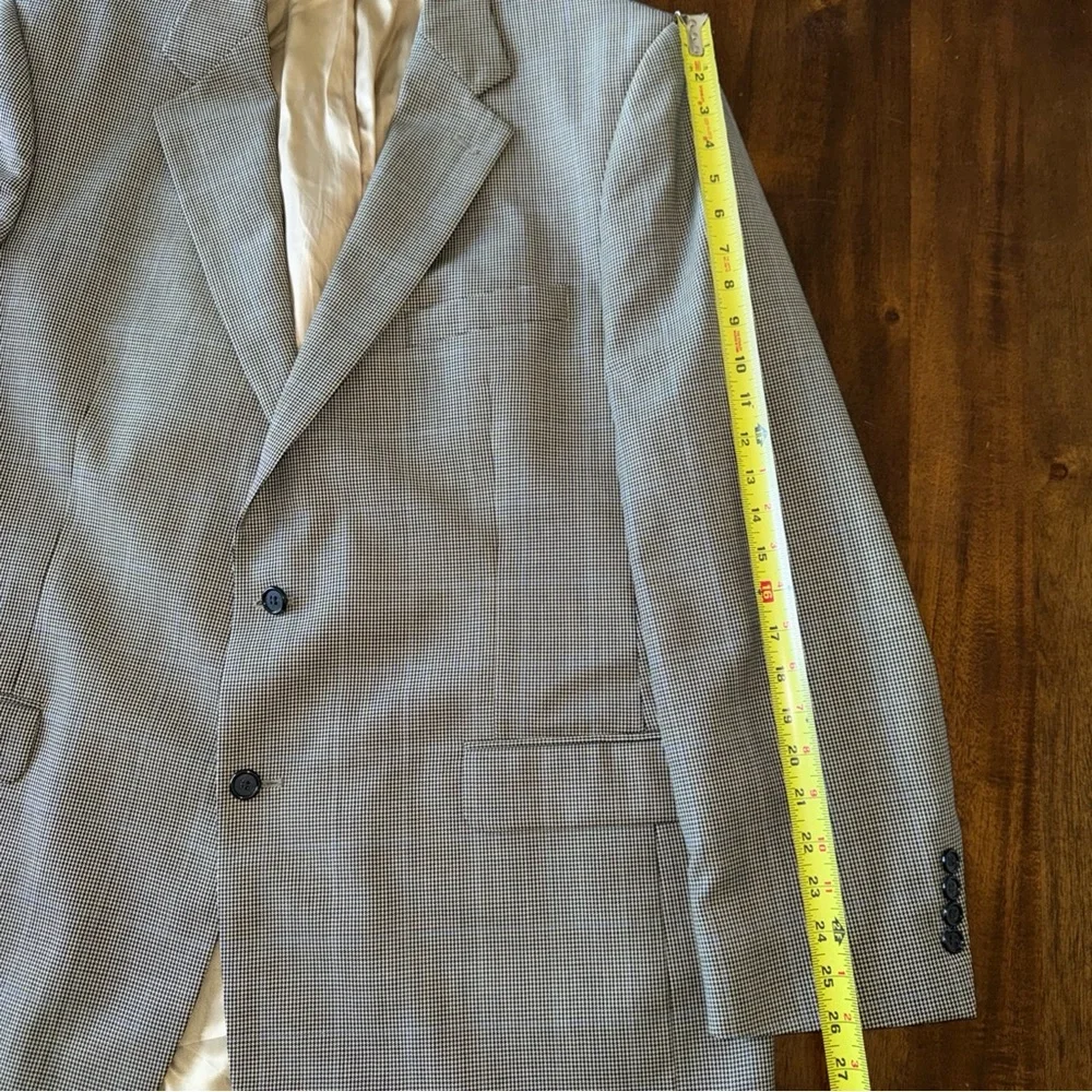 Brooks Brothers Black Tan Houndstooth Wool Cashmere Jacket Sports Coat 46 L - Picture 10 of 14